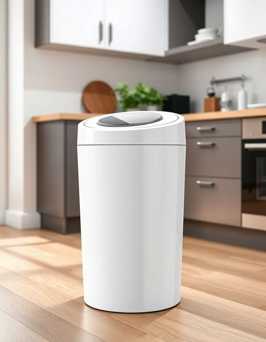 Automatic Sensor Trash Bin 20L in white plastic