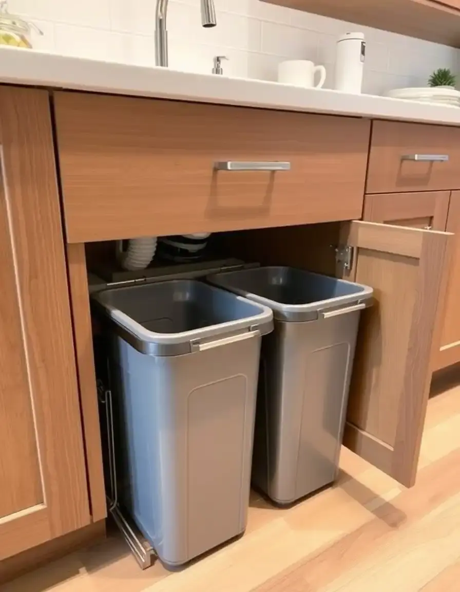 Under Sink Pull-Out Trash Bin system