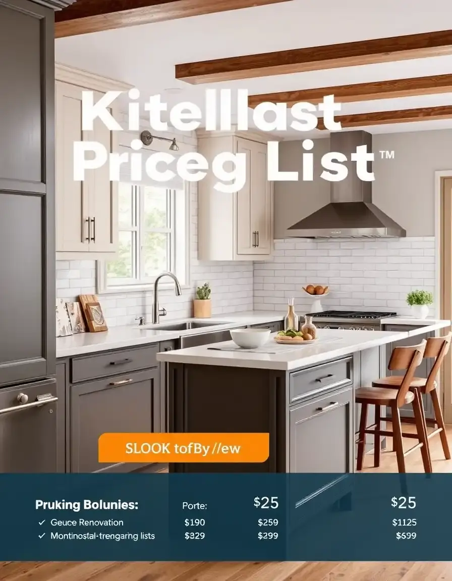 Material Price List Catalog for Kitchen Materials