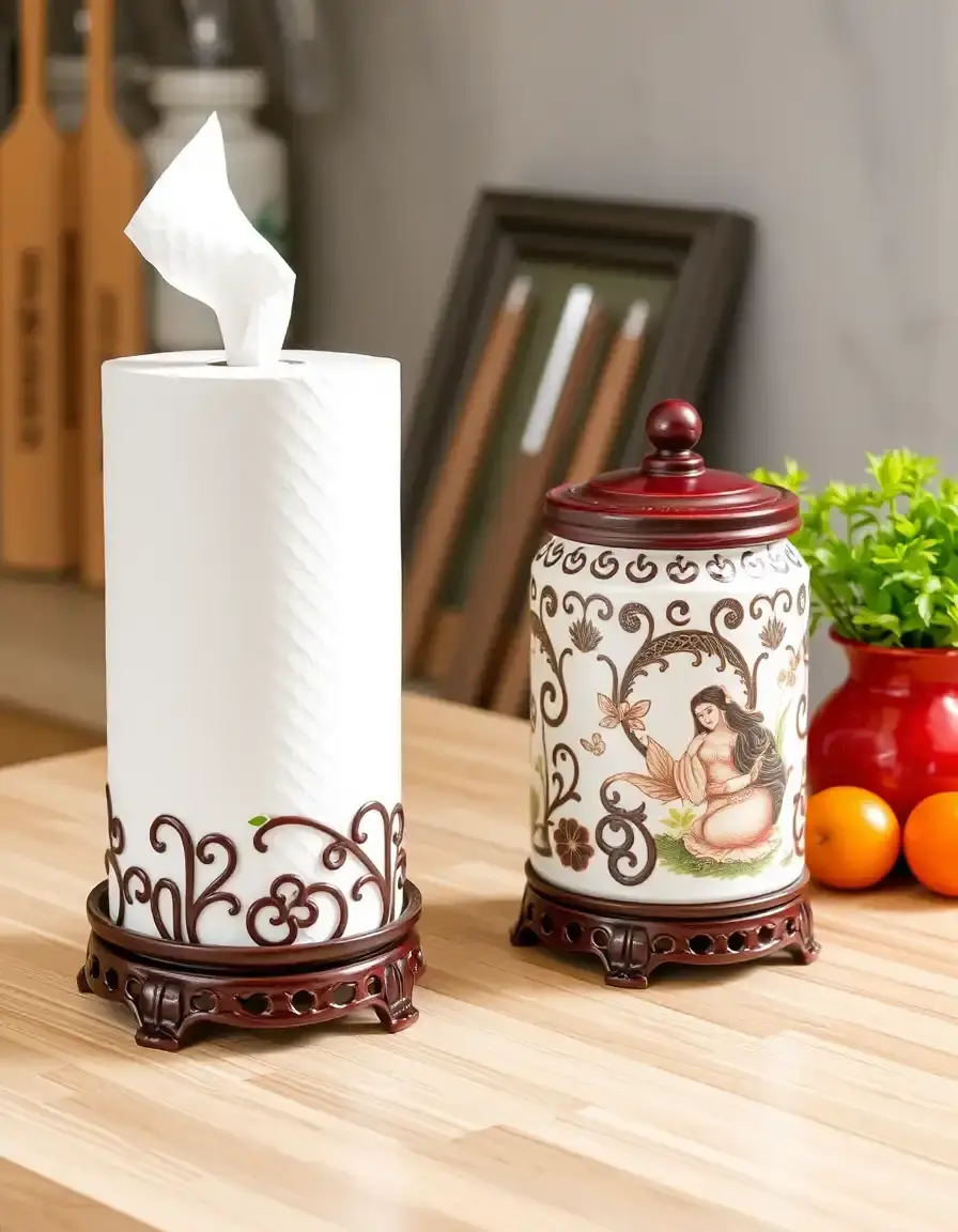Plastic oriental kitchen rice paper holder dispenser