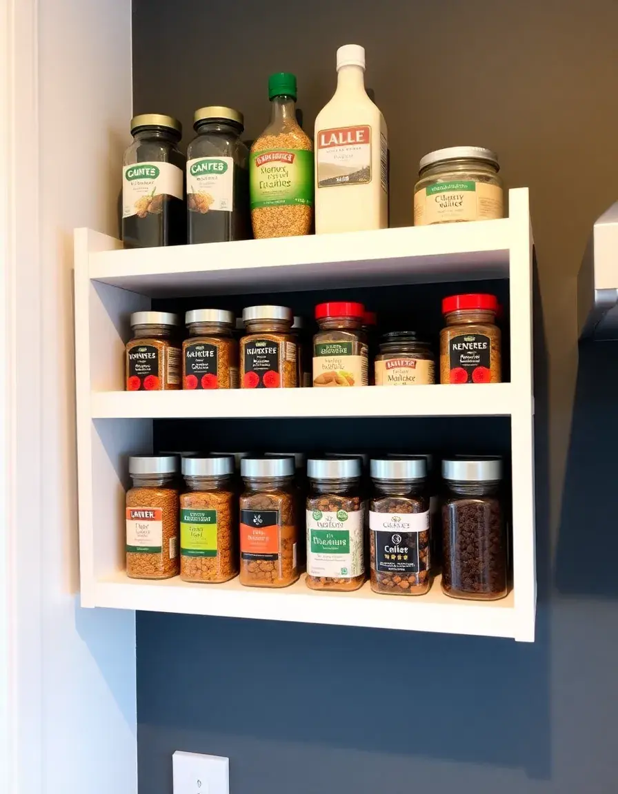Mounted wall spice kitchen shelf organizer