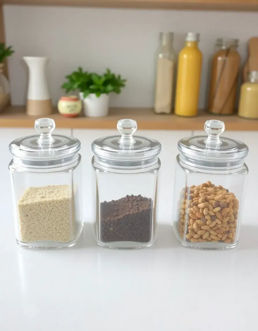 Transparent acrylic spice kitchen canisters set