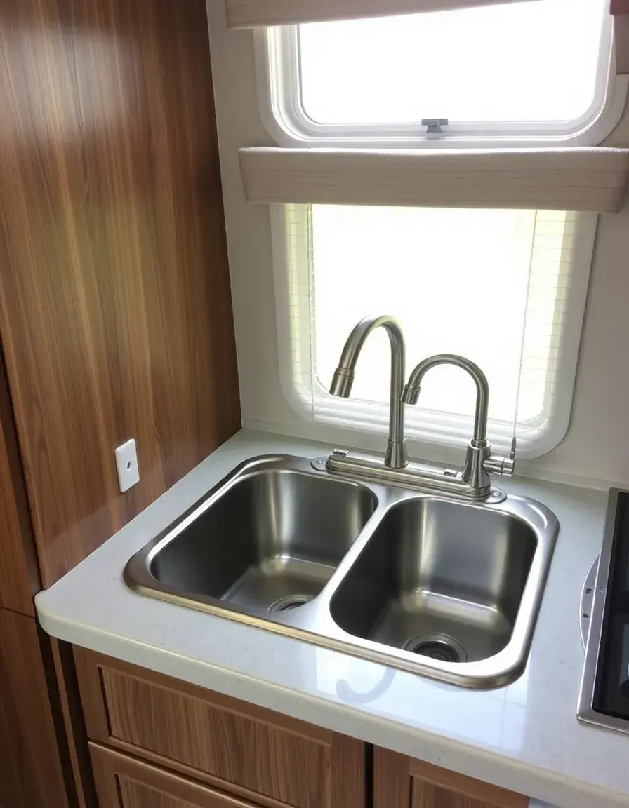 Small RV stainless steel kitchen sink unit
