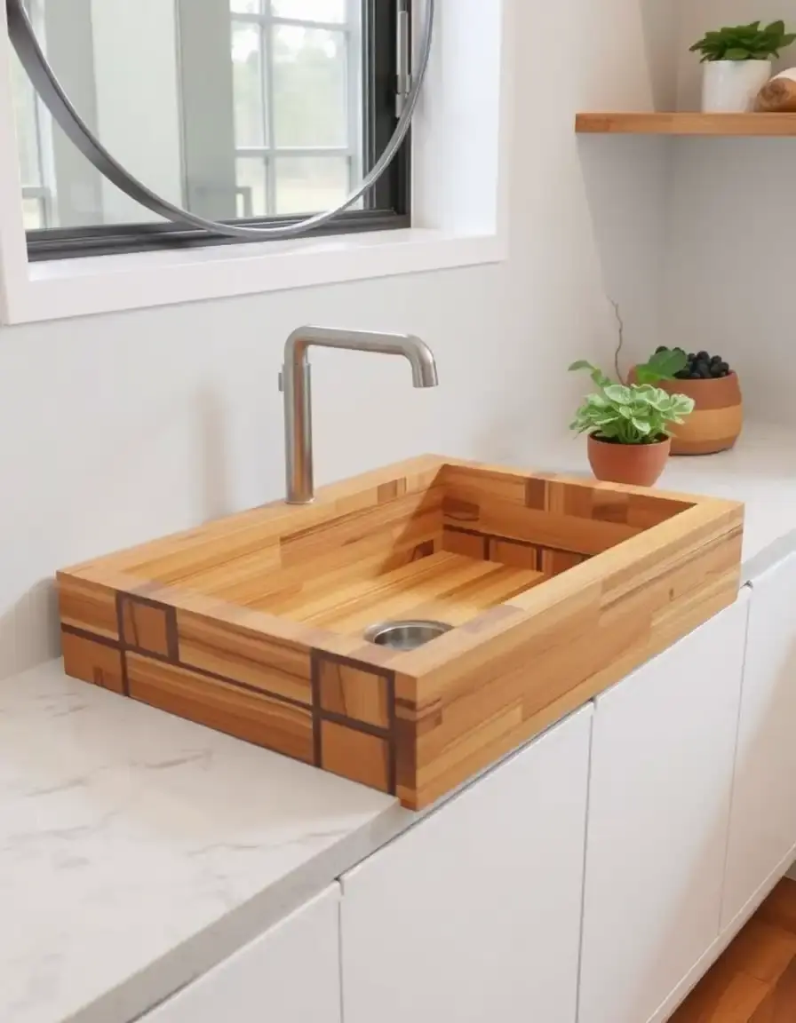 Eco bamboo undermount kitchen sink alternative
