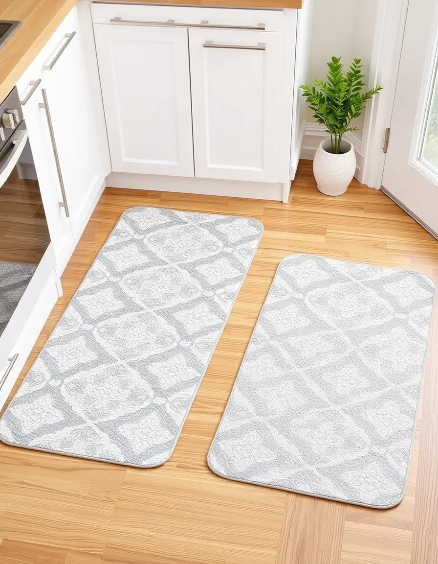 Patterned Washable Kitchen Rug Set