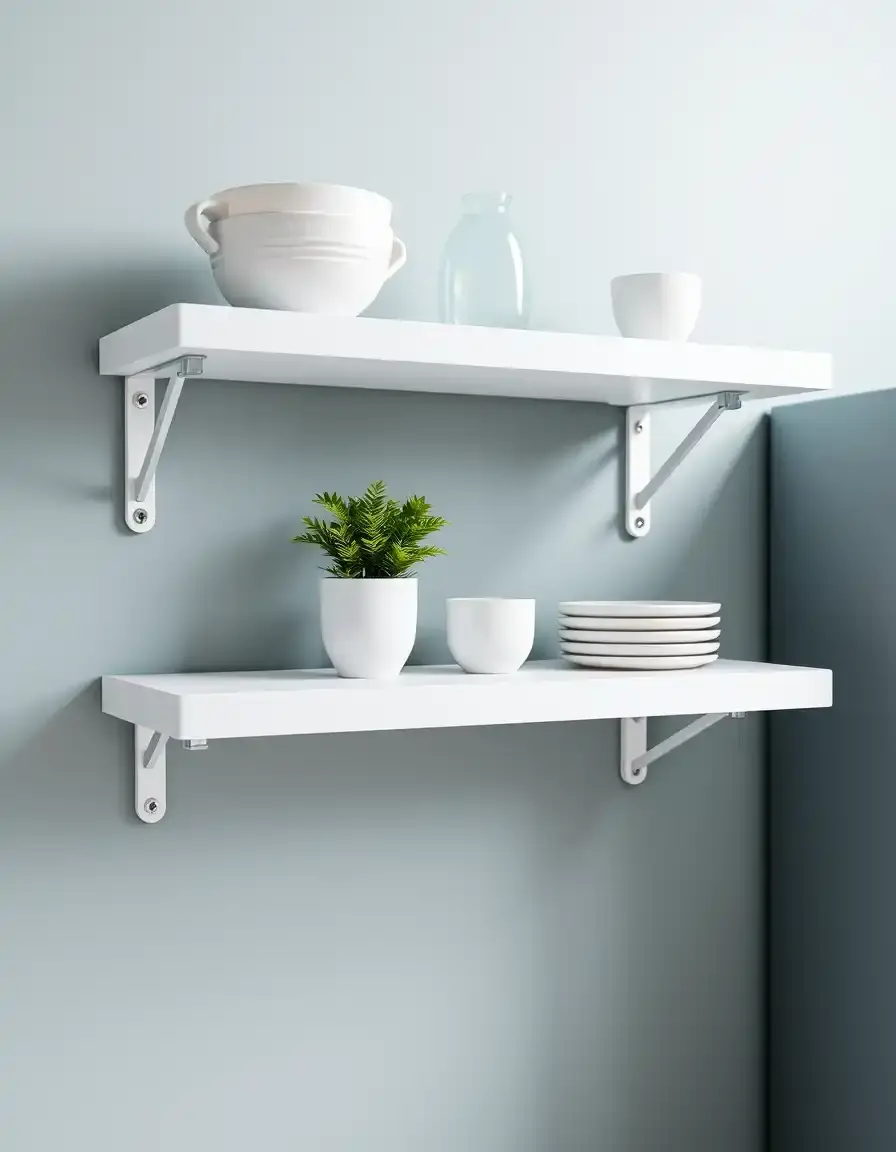 White Kitchen Wall Shelf