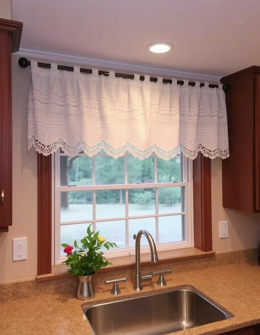 White Kitchen Curtain Valance