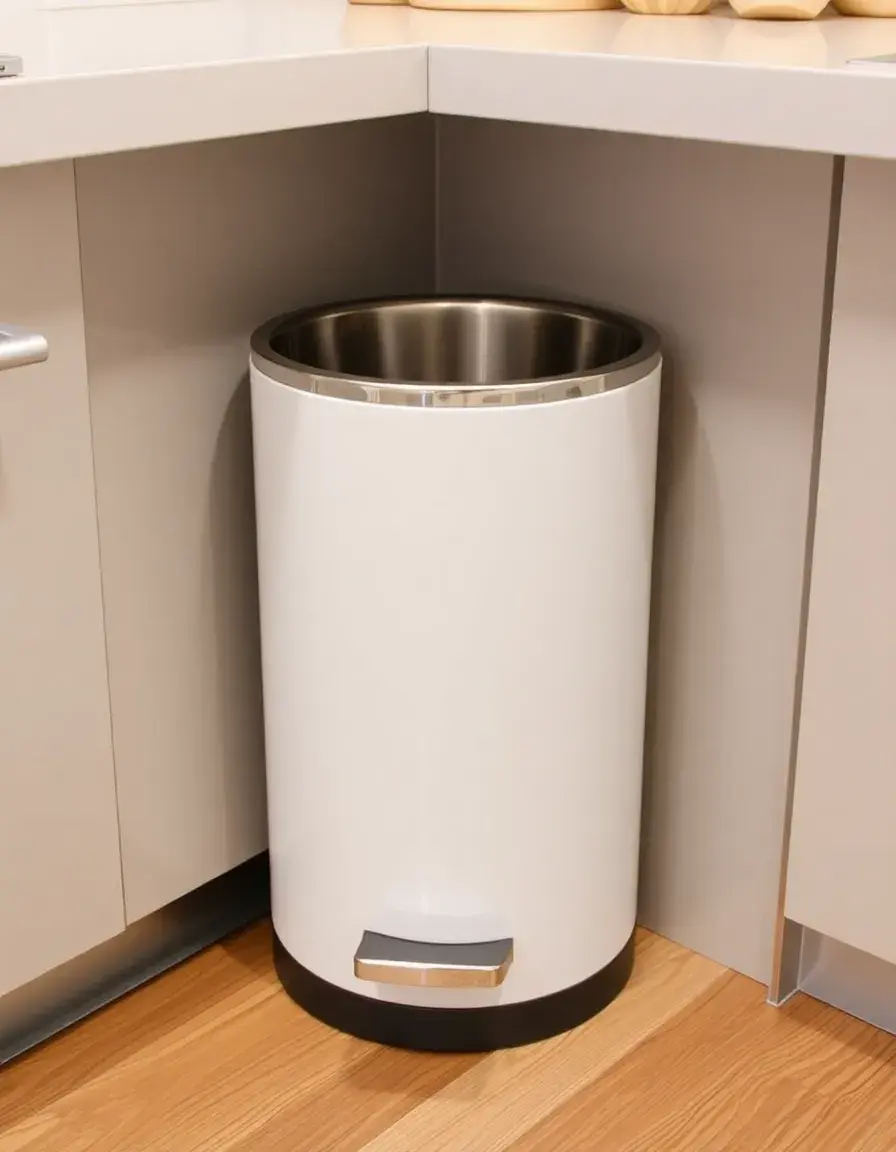 White Kitchen Trash Bin