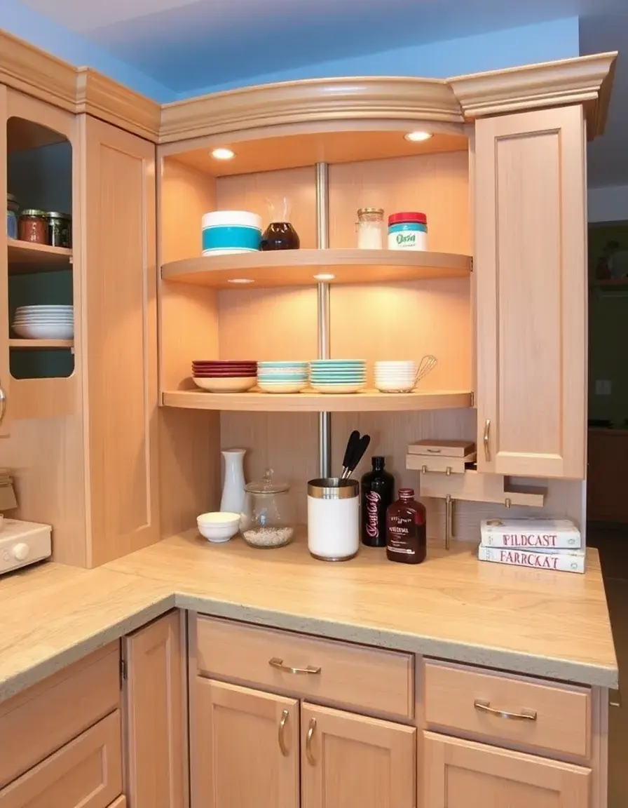 Lazy Susan White Oak Kitchen Cabinets