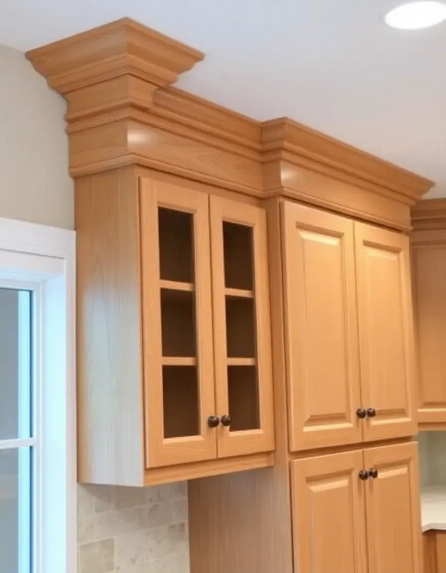 Crown Molding White Oak Kitchen Cabinets