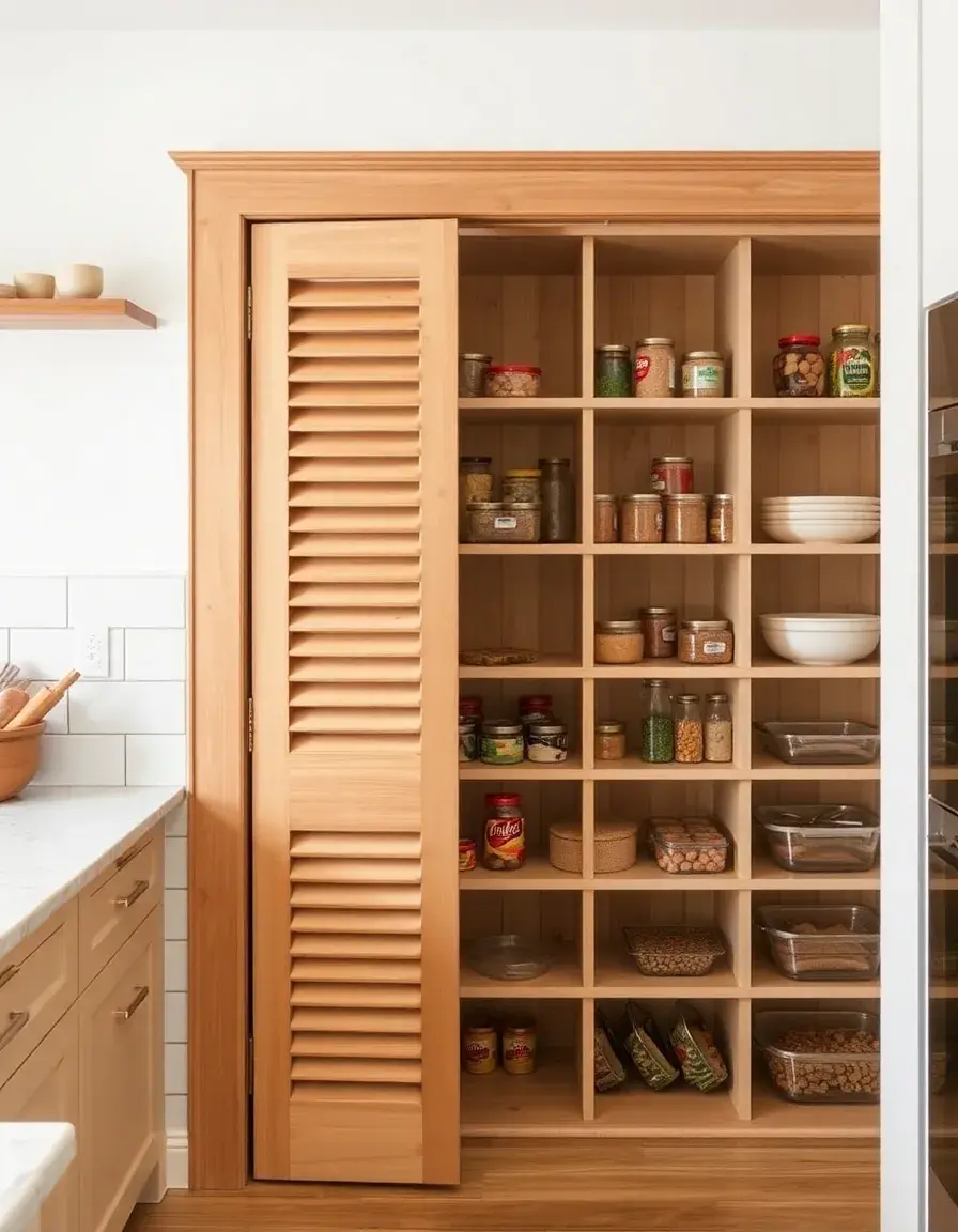 Louvered Kitchen Pantry Door for ventilation