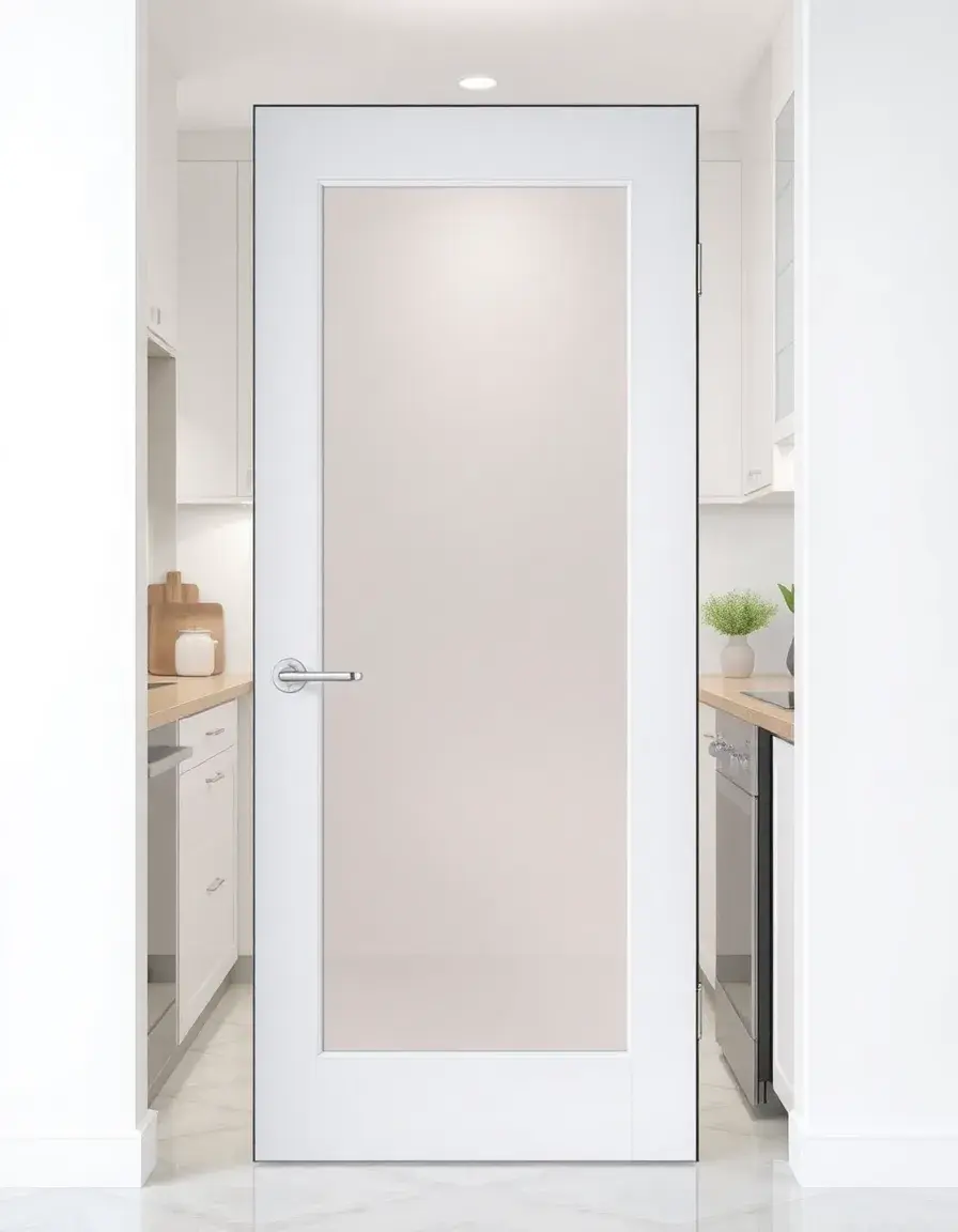 Frosted Glass Panel Kitchen Door for privacy