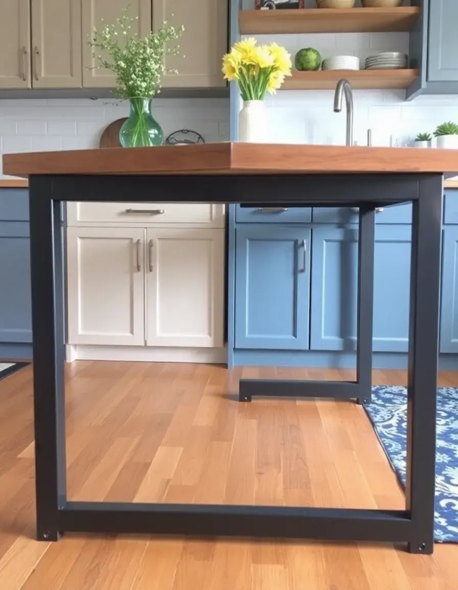Industrial metal kitchen island bench frame base