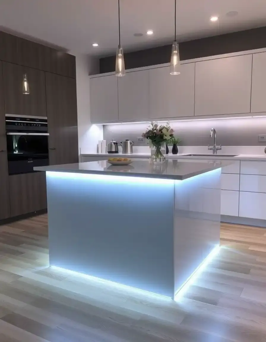 LED lighting under kitchen island bench strip