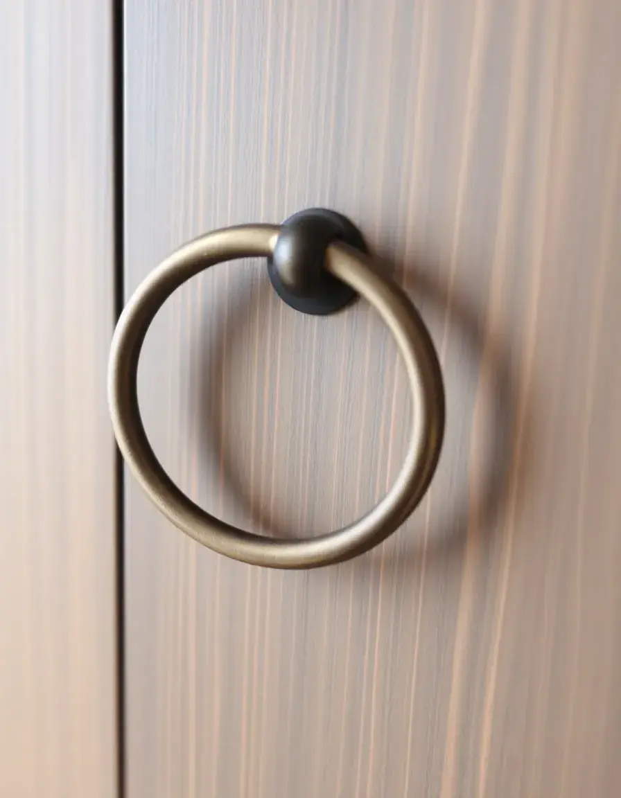 Bronze circular ring pull kitchen cabinet handles