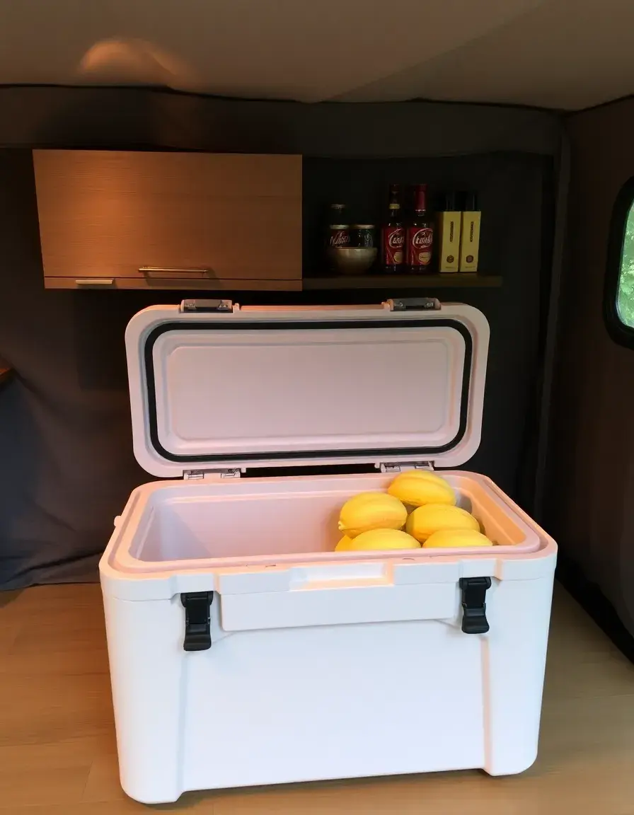Insulated camping kitchen cooler box hard