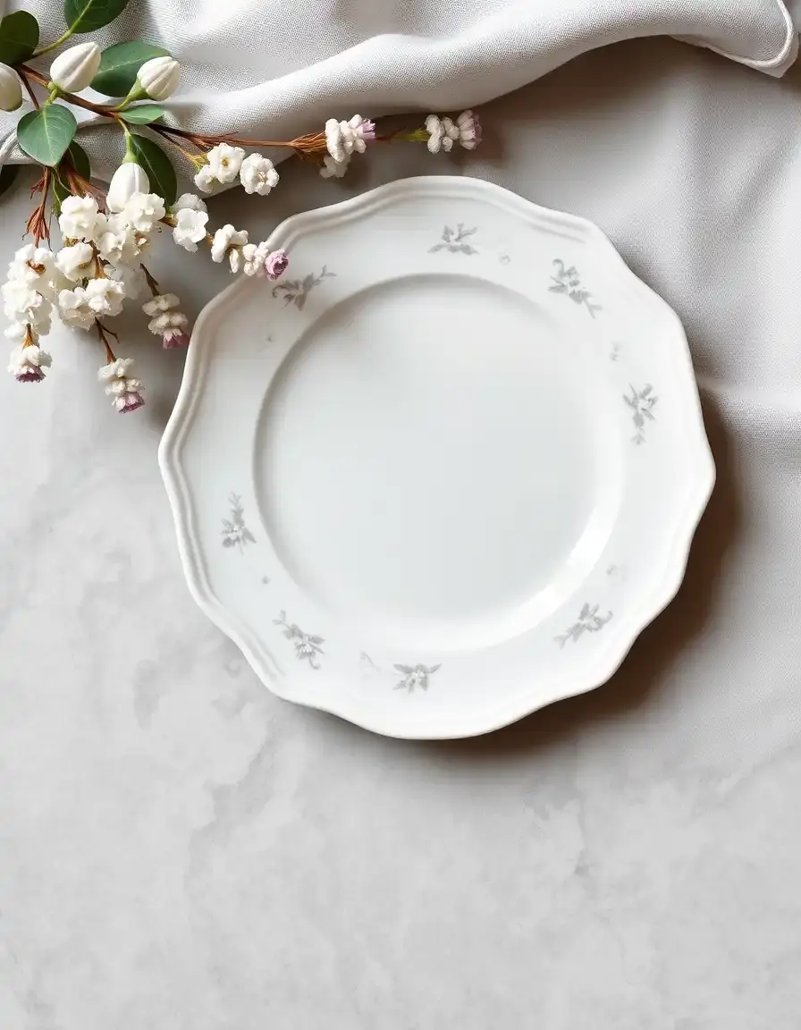 Fine Bone China Kitchen Plate white