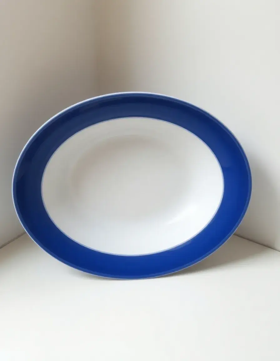 Large china kitchen serving bowl rimmed