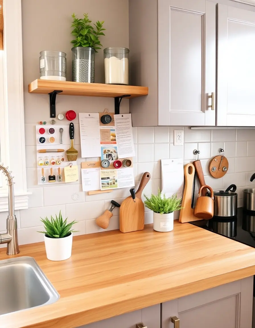 Magnetic DIY kitchens planner layout pieces on a board