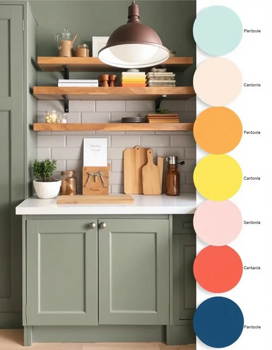 Sample DIY kitchens planner color chips and material swatches