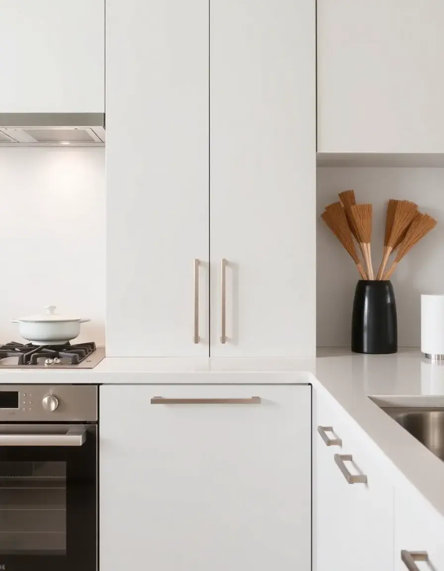 Simple minimalist kitchen cabinet handles silver