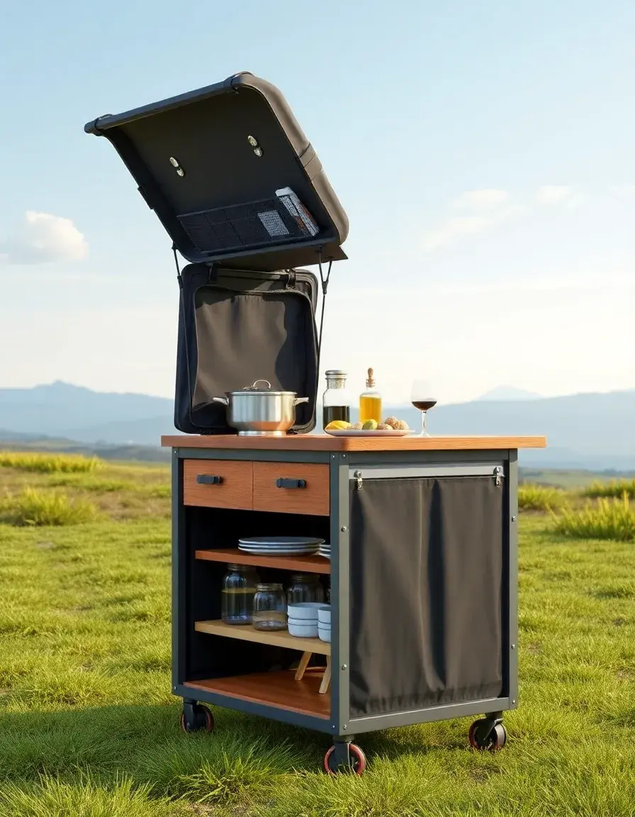 Portable Folding Kitchen Island compact