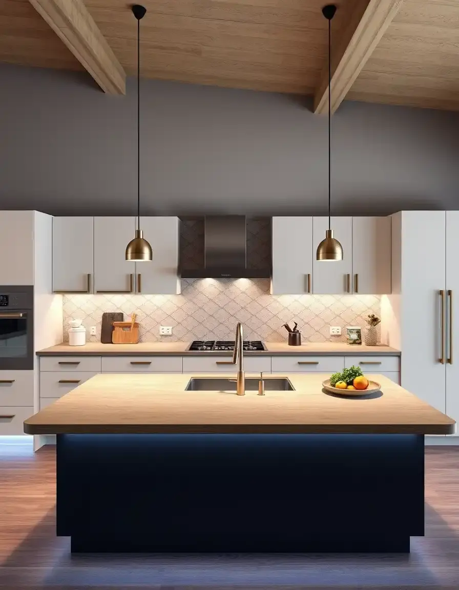 Multi-Level Kitchen Island with bar