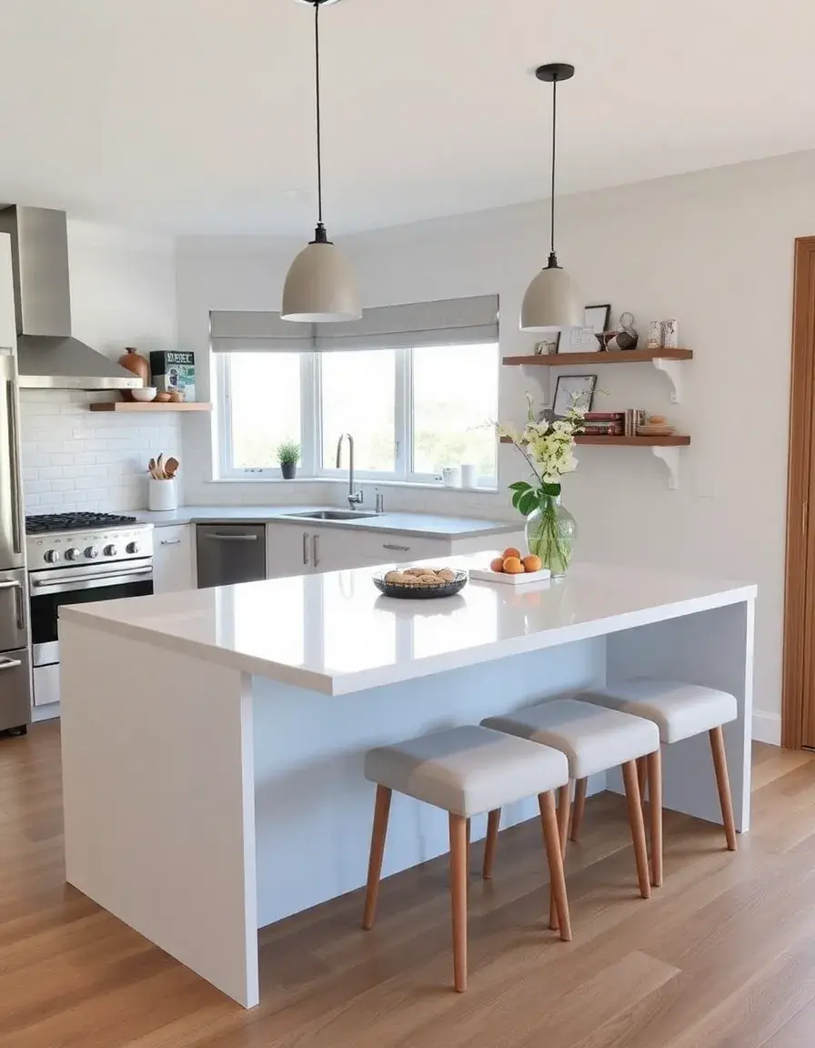 Integrated Seating Kitchen Island Bench