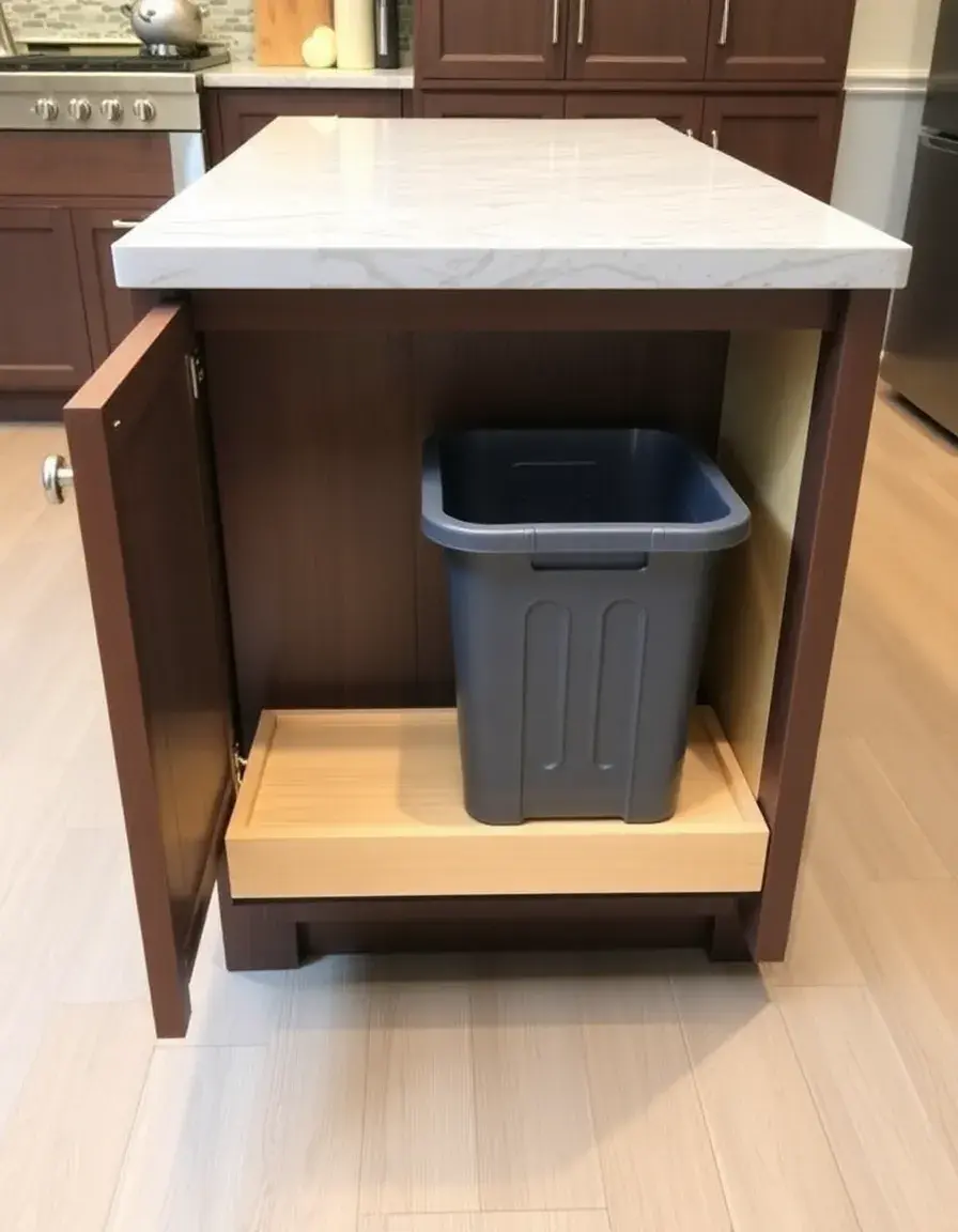 Pull-out Trash Bin Kitchen Island