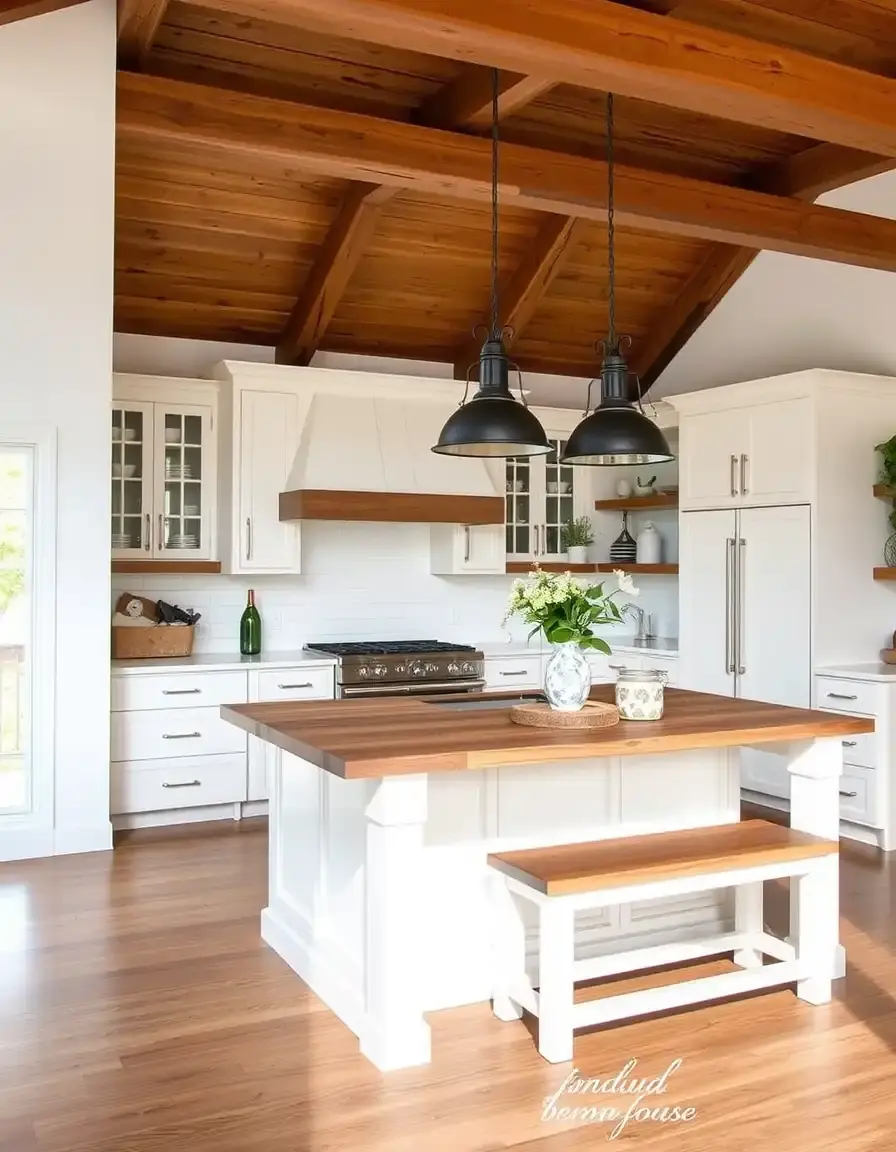 Rustic Kitchen Island with Seating