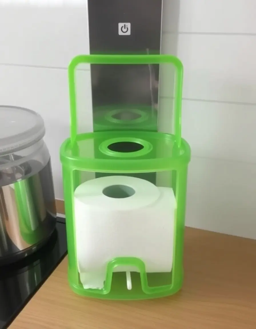 One-hand dispenser kitchen roll holder plastic
