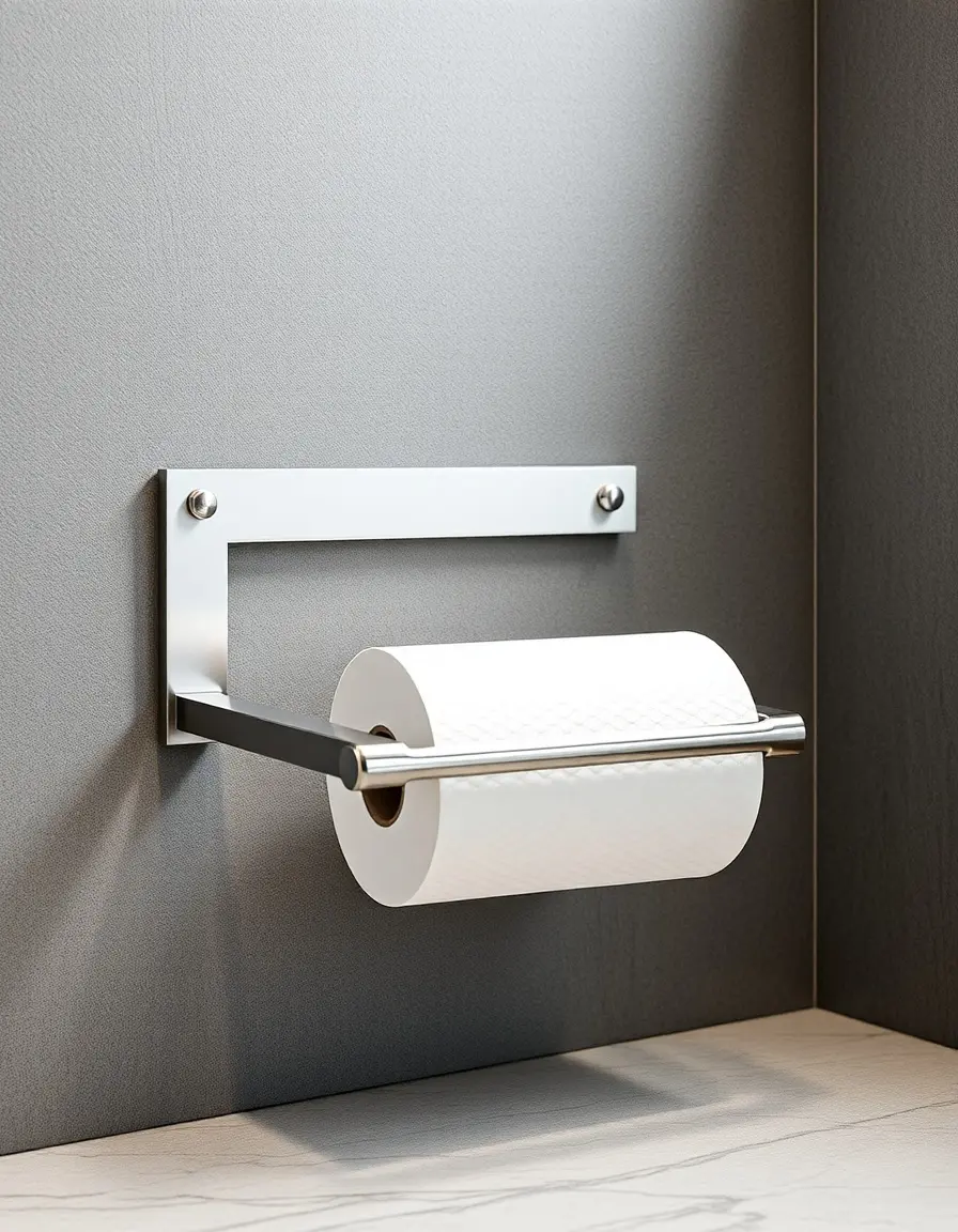 Sleek modern kitchen roll holder stainless