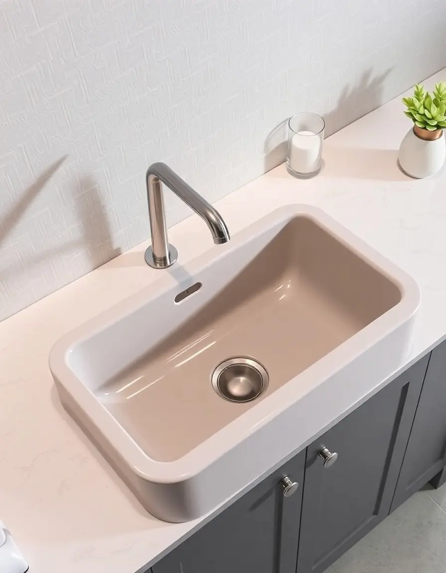 Above counter vessel kitchen sink ceramic