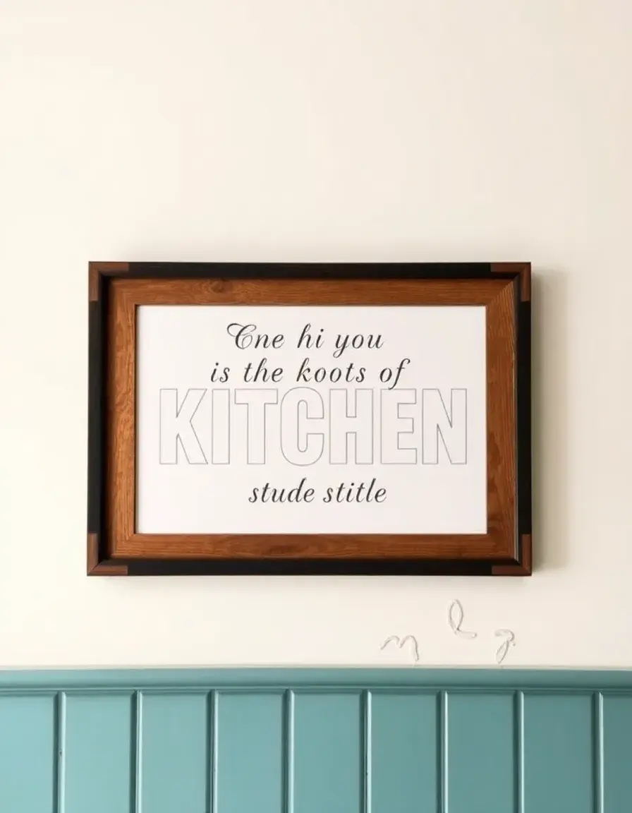 Framed Kitchen Wall Art Print with motivational quote