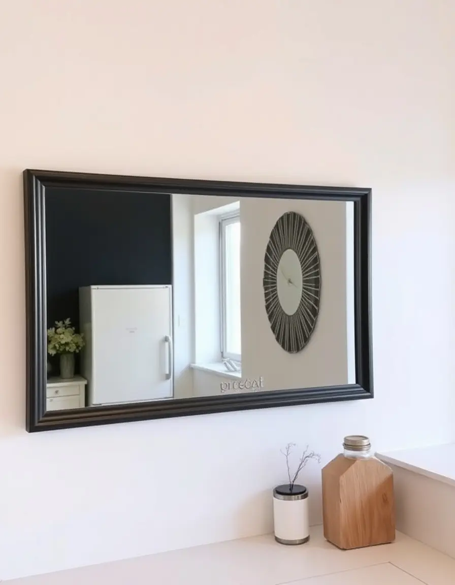 Reflective mirror kitchen wall art framed