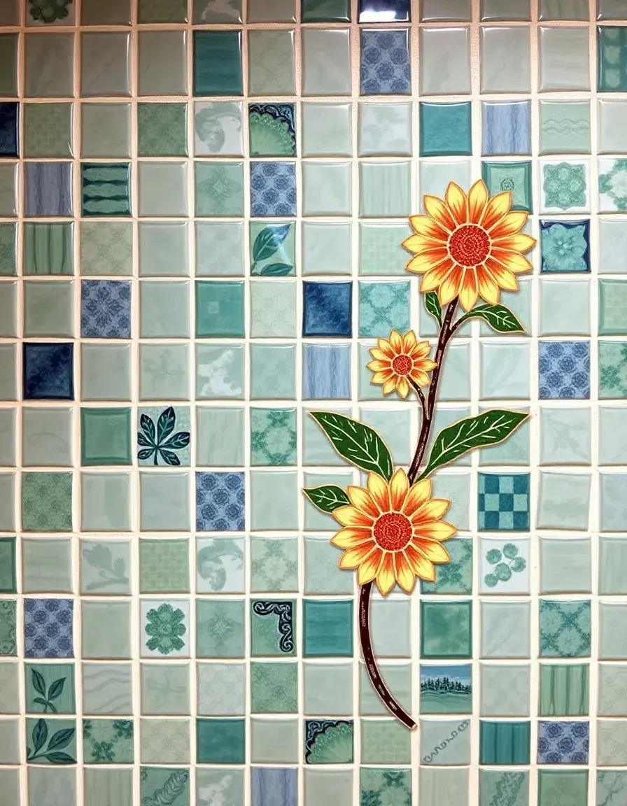 Decorative tile kitchen wall art mosaic pattern