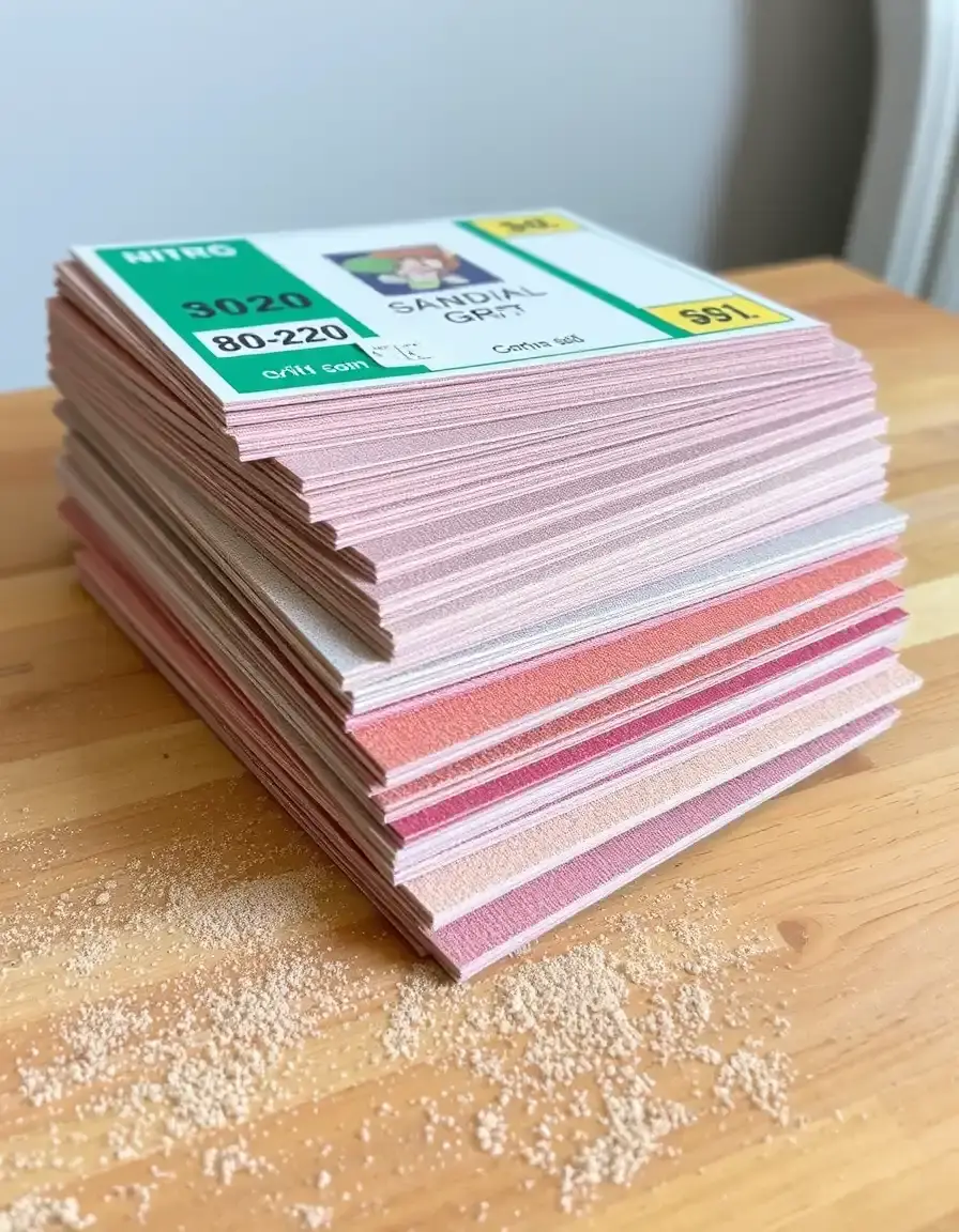Assorted sandpaper for cabinet prep