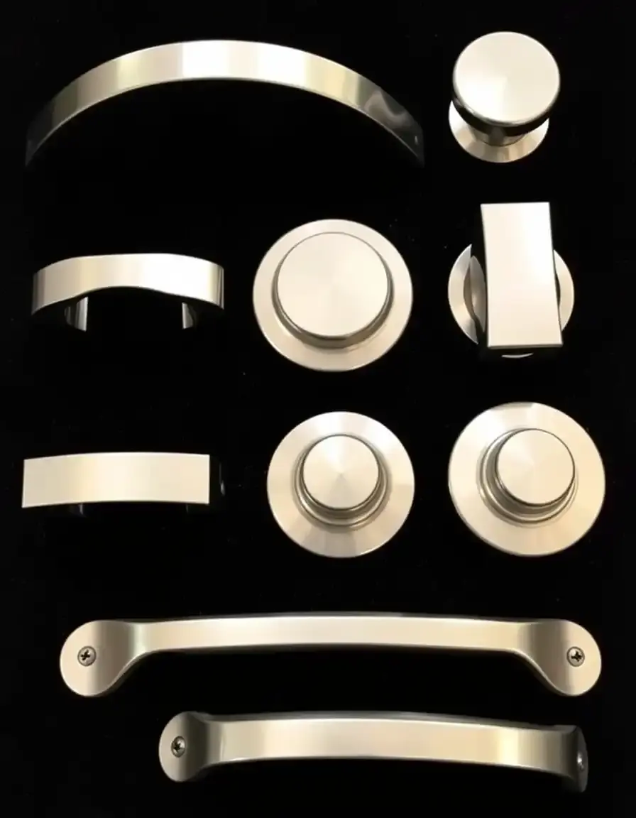 Modern stainless steel cabinet pulls