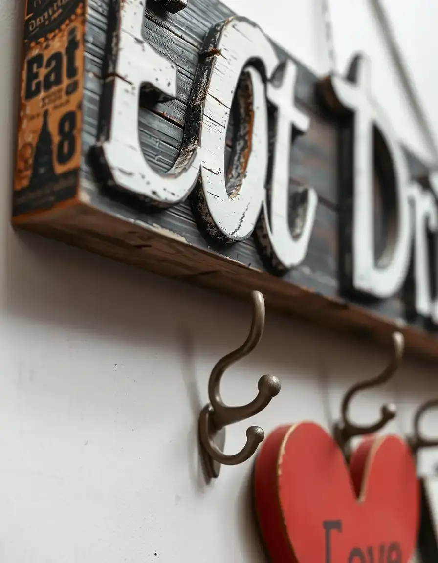 Wooden Kitchen Sign Board saying Eat Drink Love