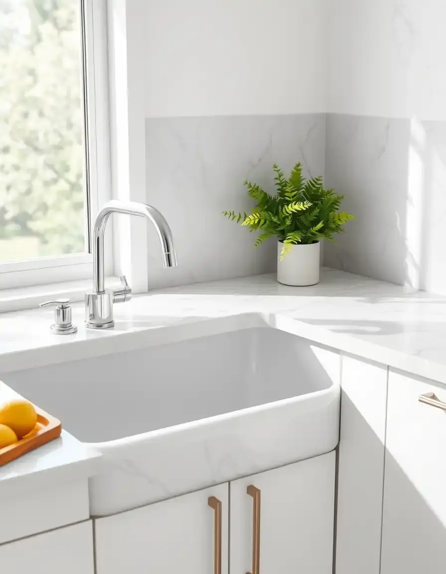 White acrylic kitchen sink drop-in, basic installation