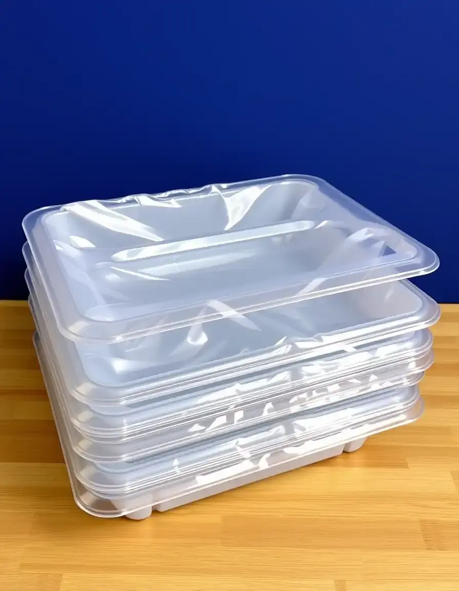 Disposable plastic paint tray liners