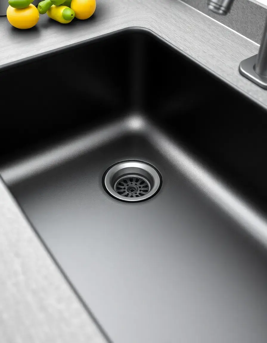 Undermount black stainless steel kitchen sink matte finish