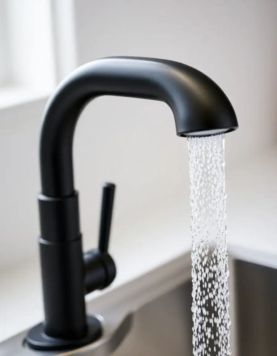 Modern pull-down black kitchen faucet with sprayer