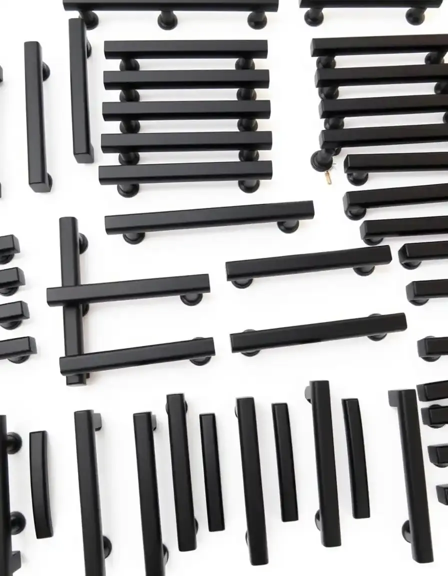 Pack of 20 matte black cabinet handles