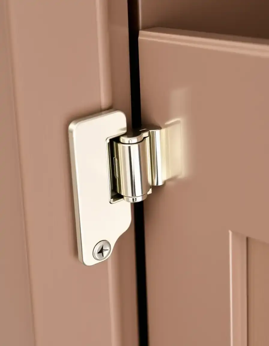 Nickel finish soft-close corner cabinet hinges