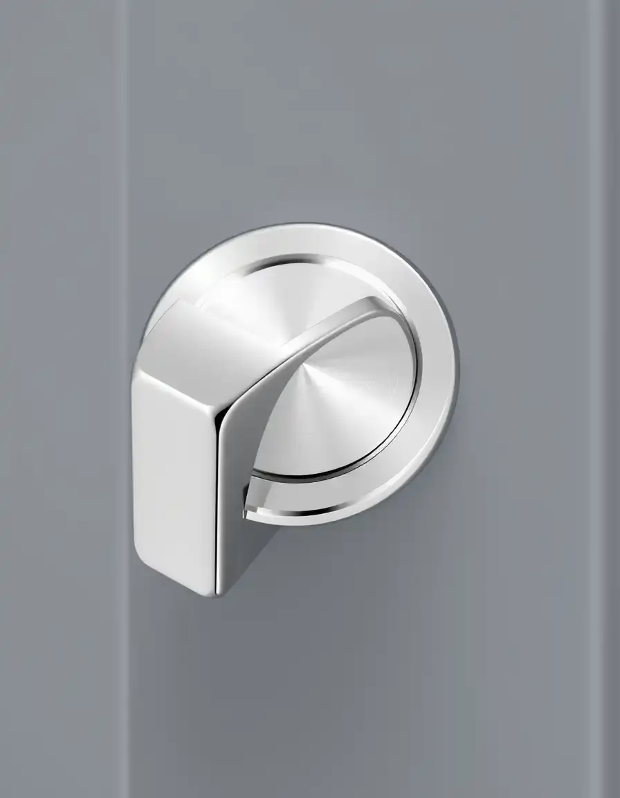 Modern chrome ergonomic door knob for kitchen cabinets