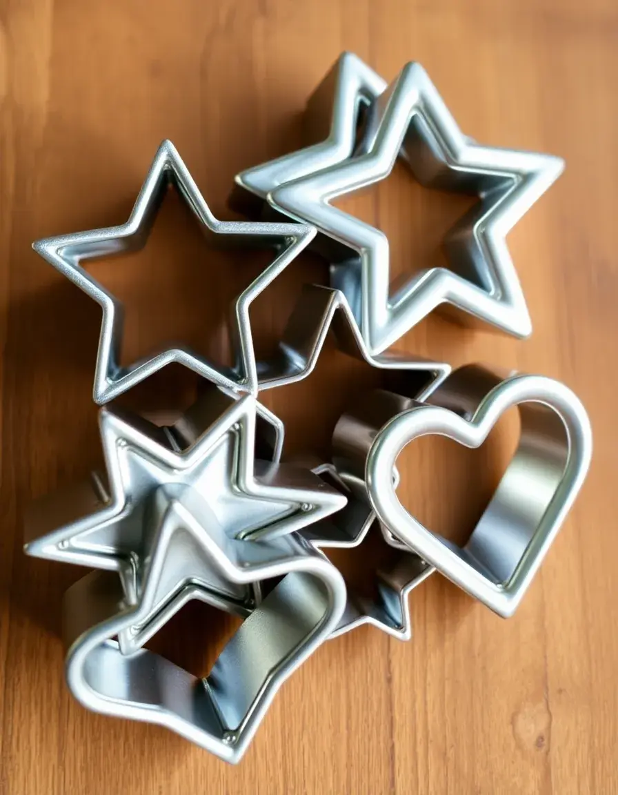 Tin cookie cutters in colonial shapes
