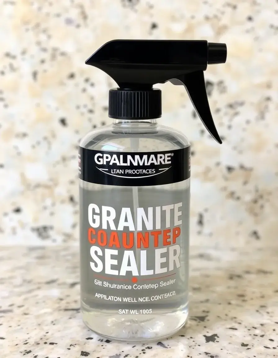Granite countertop sealer bottle with applicator