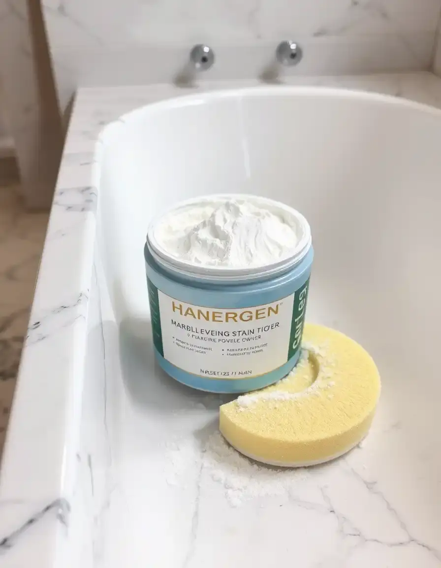 Marble polishing powder and buffing pad