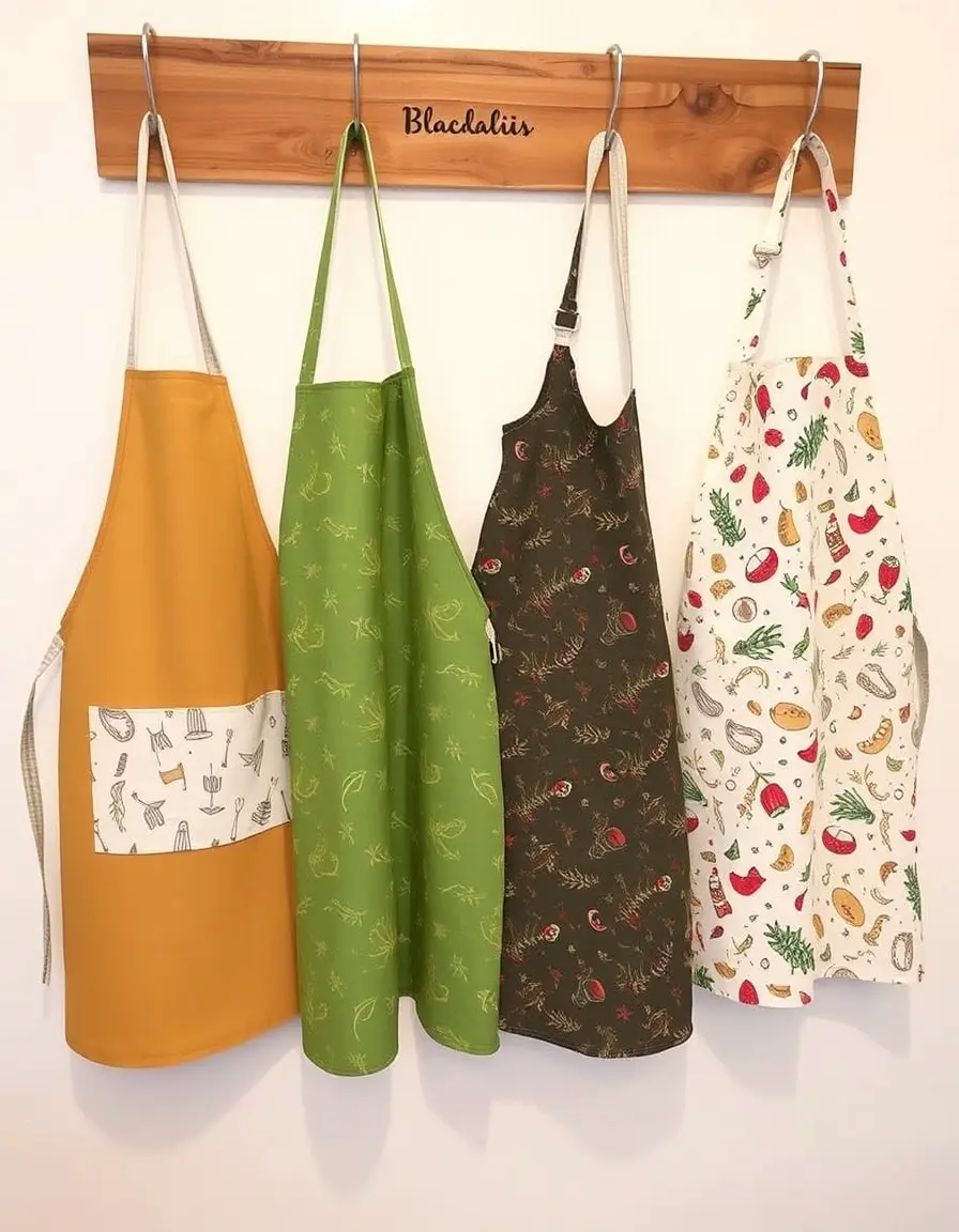 Family apron set with adult and kid sizes